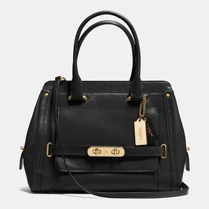 COACH Black SWAGGER Frame Satchel Crossbody Bag